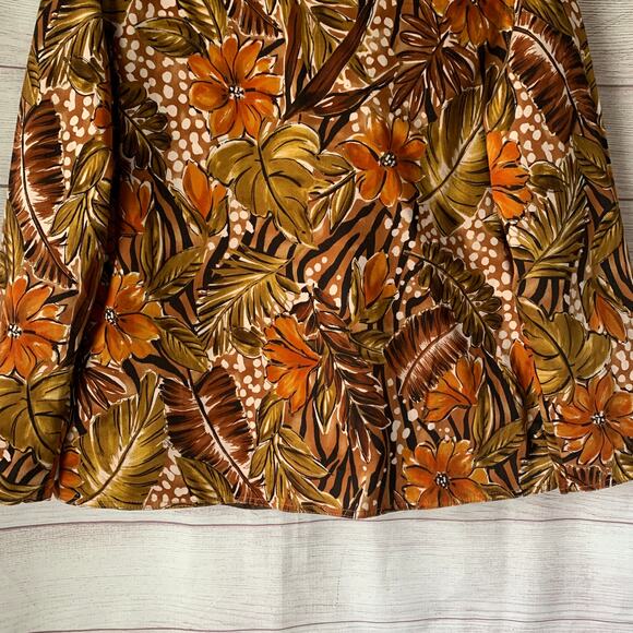 Laura Ashley Floral Blazer Jacket Earthtone Button Up Long Sleeve Size M - Picture 7 of 16